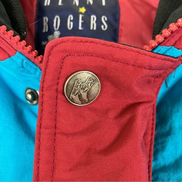 Kenny Rogers | Vintage Miller’s Harness West Red Aztec Ski Jacket Coat M - Picture 4 of 9